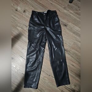 Zara Black Faux Leather Pants